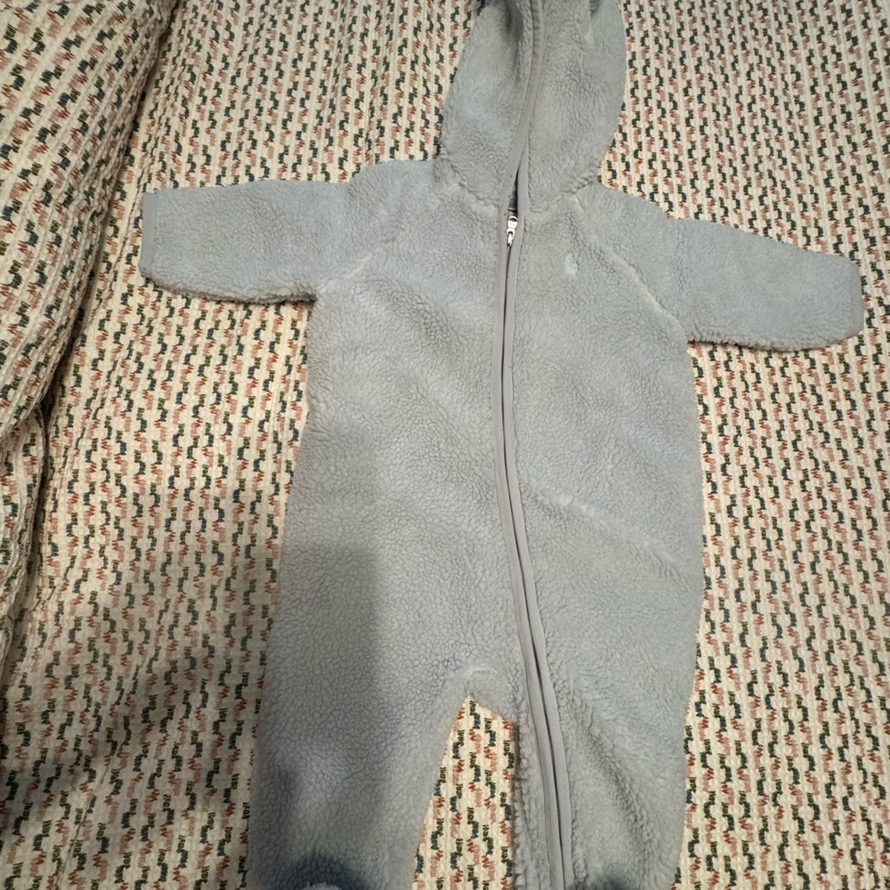 Ralph Lauren Soft Gray Baby Footie